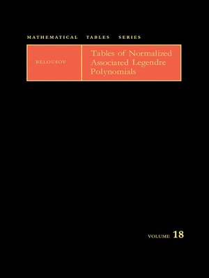 cover image of Tables of Normalized Associated Legendre Polynomials